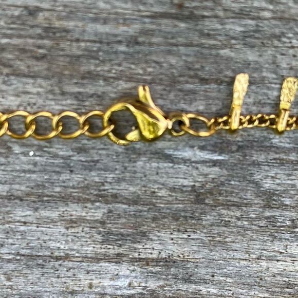 New NWOT Slide Jewelry Matching Gold Boho Fringe Necklace & Bracelet. - Picture 8 of 8